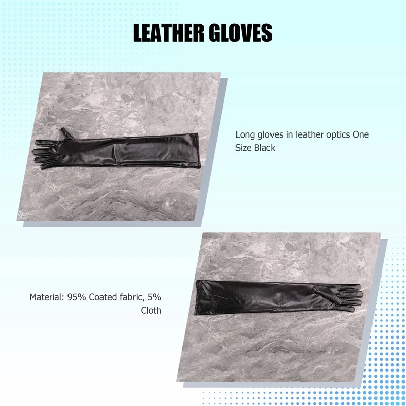 Long Gloves In Leather Optics One Size Black - Black