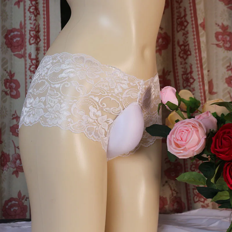 

Эротическое нижнее белье Sissy, ультратонкие эластичные прозрачные трусы с кружевной вышивкой для мужчин, сексуальные трусики с переодеванием, прозрачные трусы