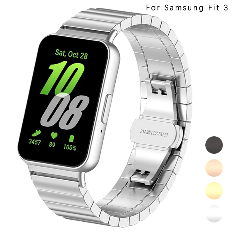 

Stainless Steel Metal Band For Samsung Galaxy Fit3 SM-R390 Replacement Strap For Galaxy Fit 3 Wristband Bracelet Accessories