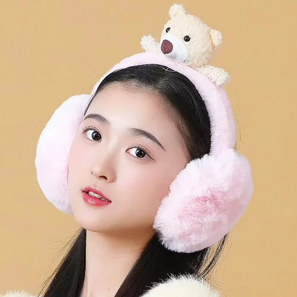 Winter Cute Plush Earmuffs Warm Fluffy Earflaps Casual Adjustable Ear Warmer for Men Women