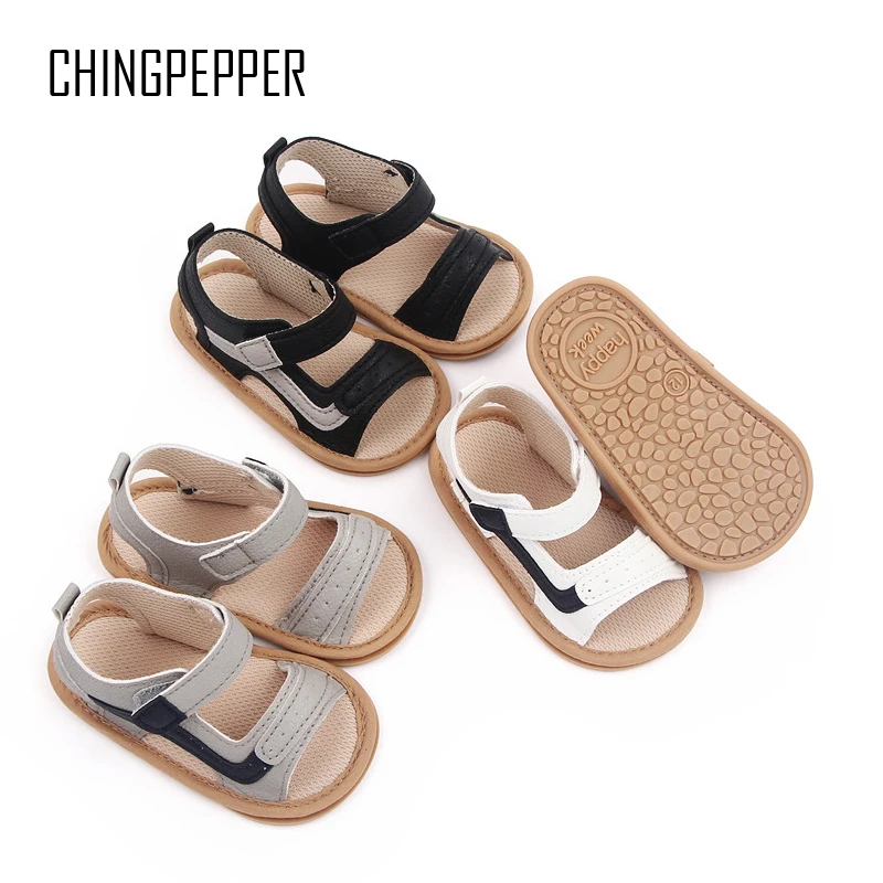 

Brand Infant Boy Sandals for Summer Shoes Toddler Anti-slip Rubber Sole Trainers Newborn Footwear for 1 Year Old Baby Item Gifts