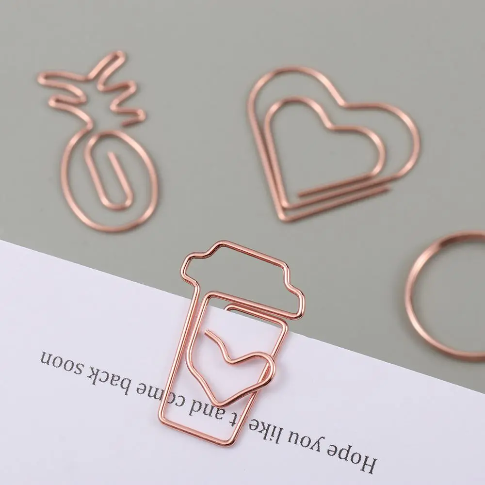10 Stks/pak Leuke Cartoon Mini Paperclips Metalen Bindmiddel Clips Envelop Paperclips Office Bindtoebehoren