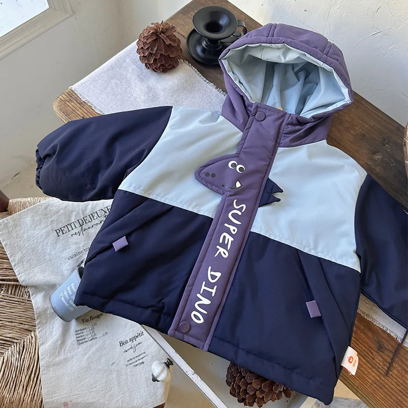 

Toddler Kids Boys Jacket 2025 Winter Hooded Thick Warm Windproof Teenager 1-6Y Boys Outerwear Coat Children Boys Casual Jacket