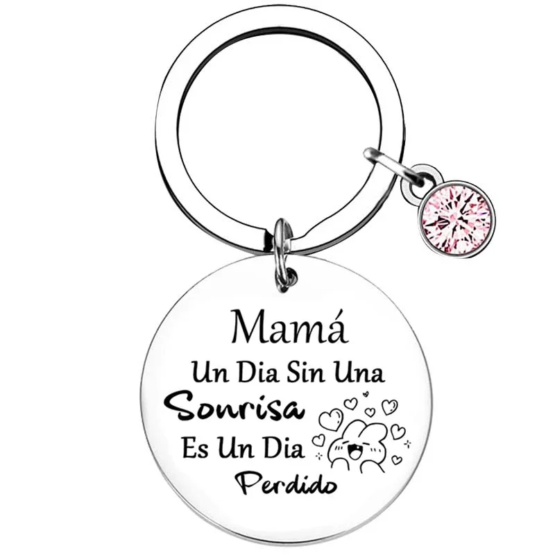 Spanish StepMom Gifts Keychain keyring Mother In Law Gifts Key Chain Pendant Mothers Day Birthday Christmas Gift Bonus Mom Gift