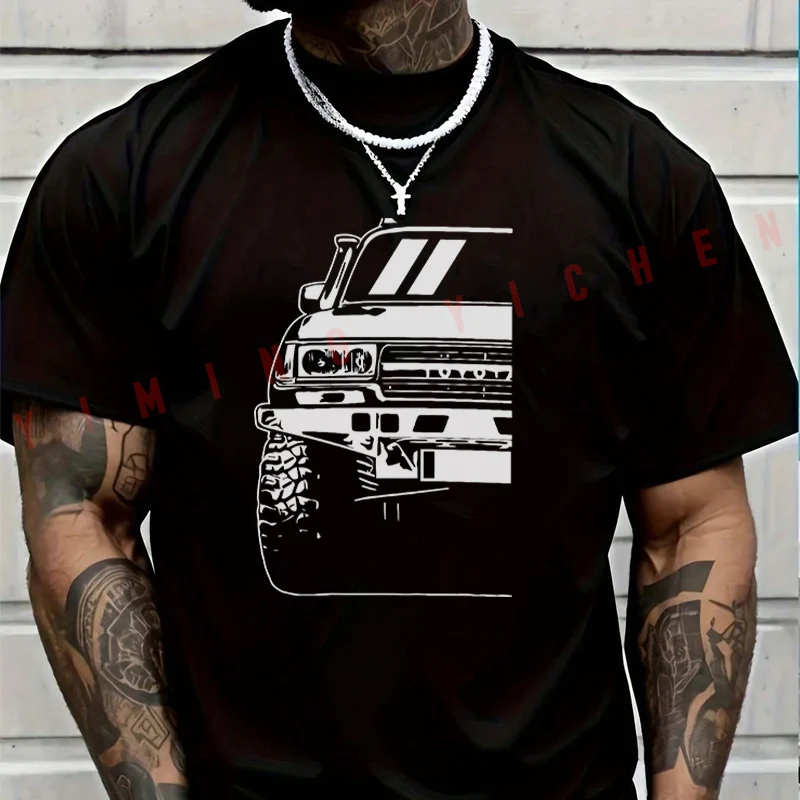 

2026 Motorbike Men TShirt Casual Classic Car Art 80 Series T-shirt Short Sleeve Summer Chopper Vintage Streetwear Top Tees