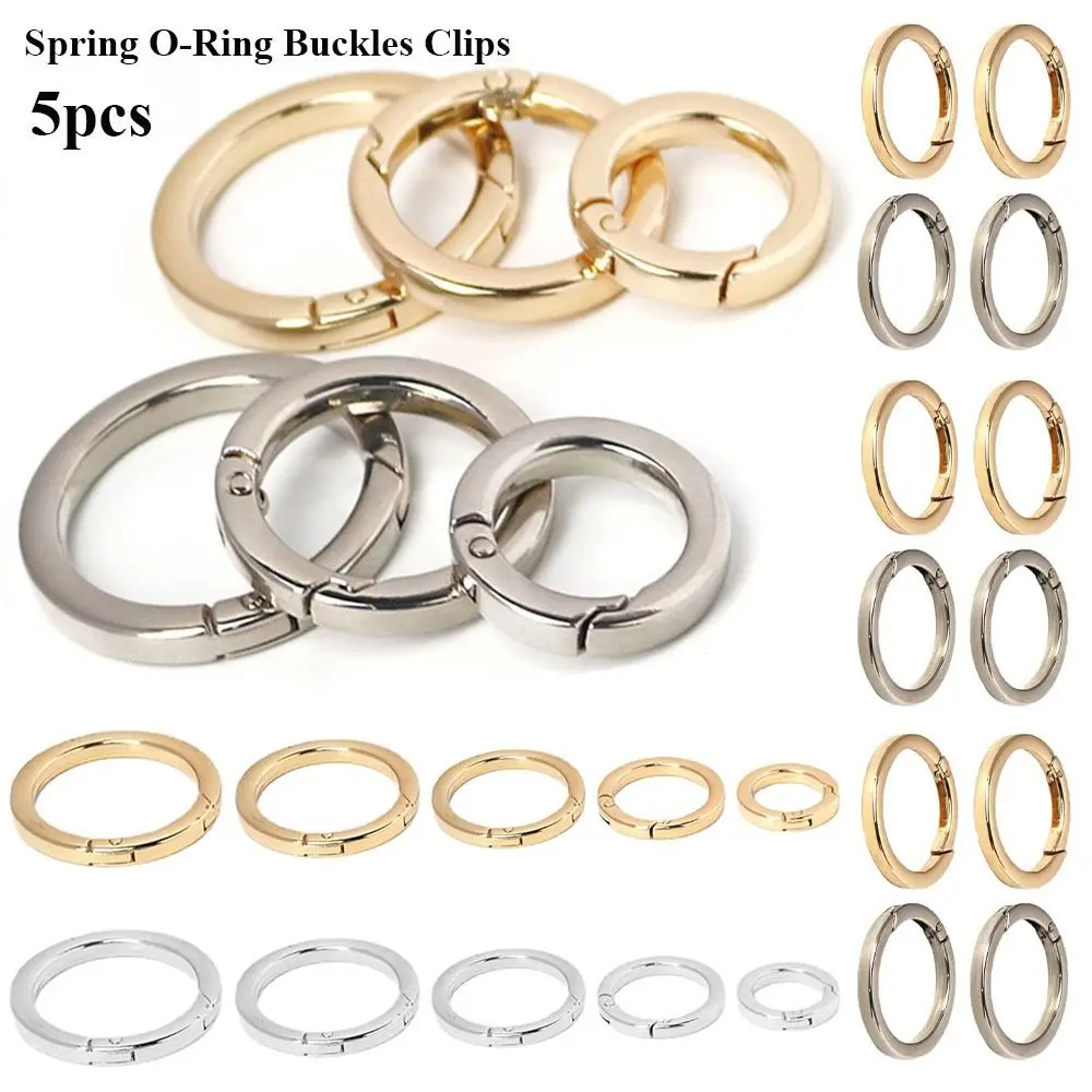 gold silver Round Push Trigger Plated Gate Spring O-Ring Buckles Carabiner Purses Handbags Snap Clasp Clip Bag Belt Buckle