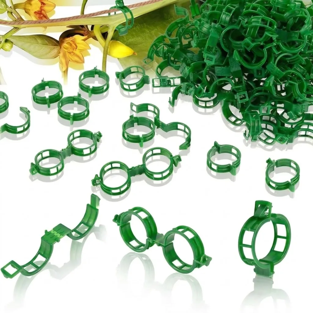 100 300 Pcs Plastic Garden Vine Strapping Clip Climbing Plants Tomato Grape Plant Support Clips Fixture Stalks Holder Greenhouse