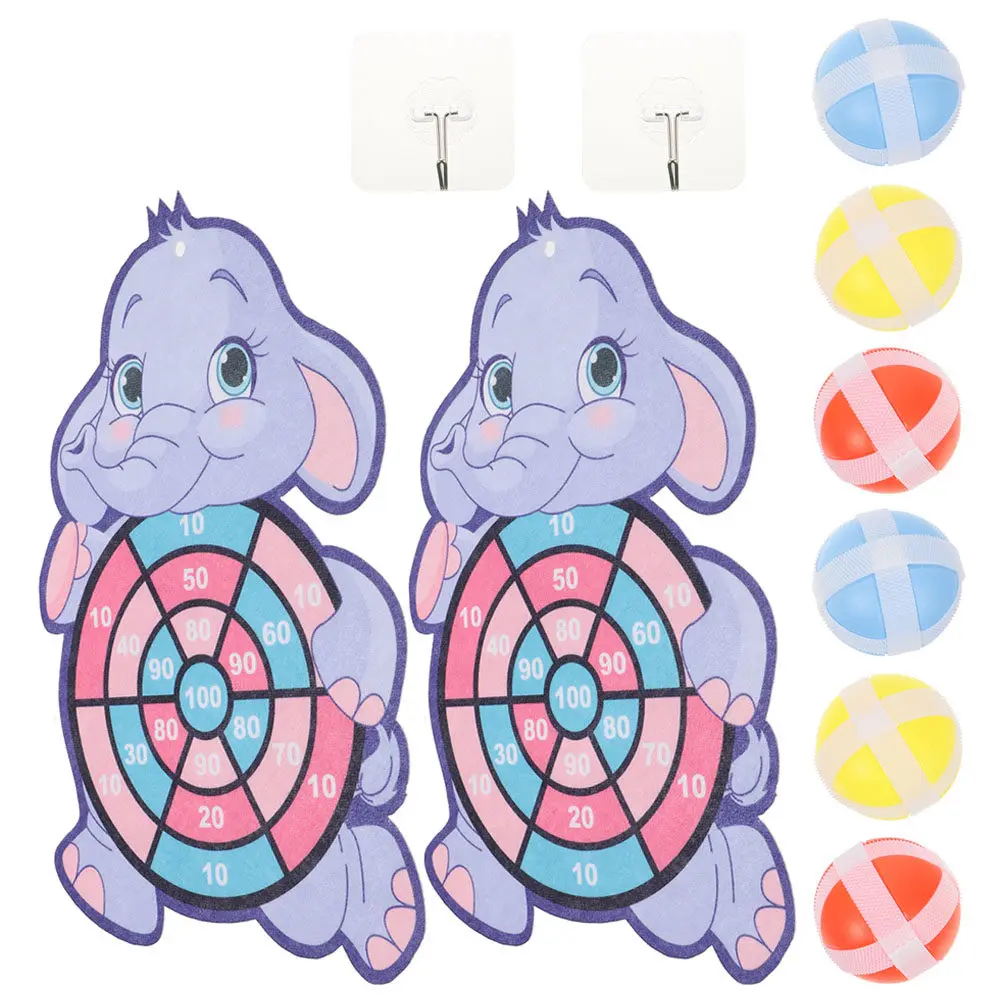 

2 комплекта детских игр для метания с мячами-липучками, мишеньми для дартса и спортивными мячами