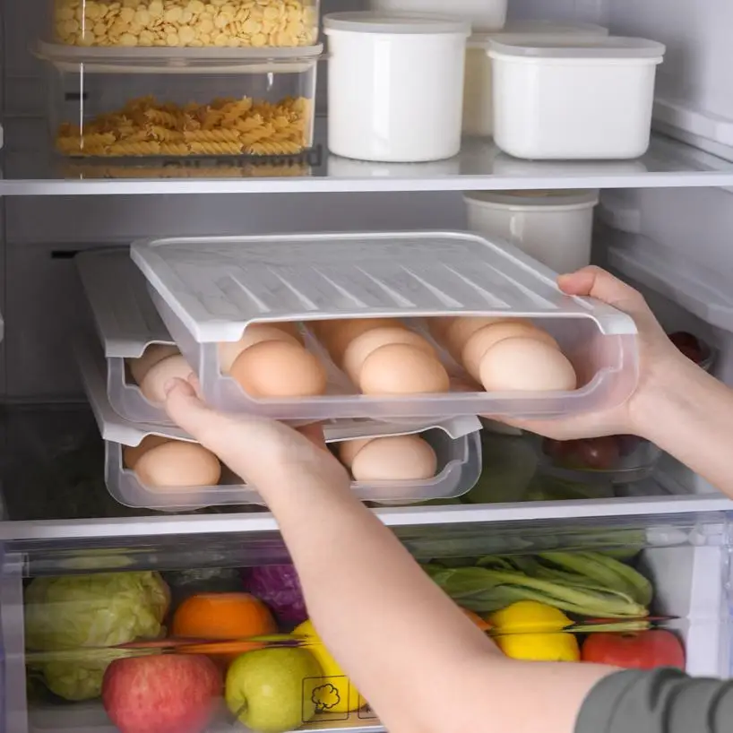 Egg Rolling Storage Box Refrigerator Freshness Box Shockproof Breathable Grids Storage Anti-shock Freshness Preservation