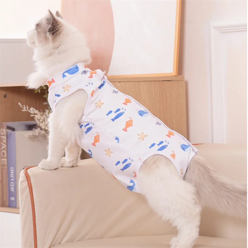 S-XL Sterilization Jumpsuit Anti-licking Surgery Recovery Care Suit Puppy Kitten Outfits Pet Cat Weaning Clothes for Small Dogs