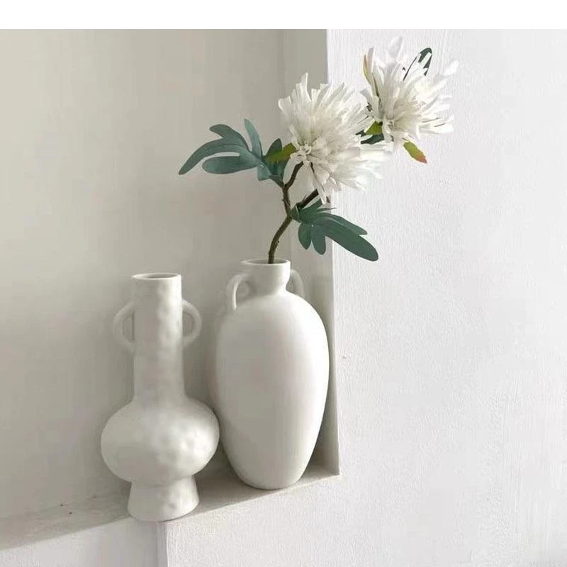 Minimalist White Ceramic Vase Flower Pots Arrangement Hydroponic Porcelain Nordic Home Decoration Accessories Modern