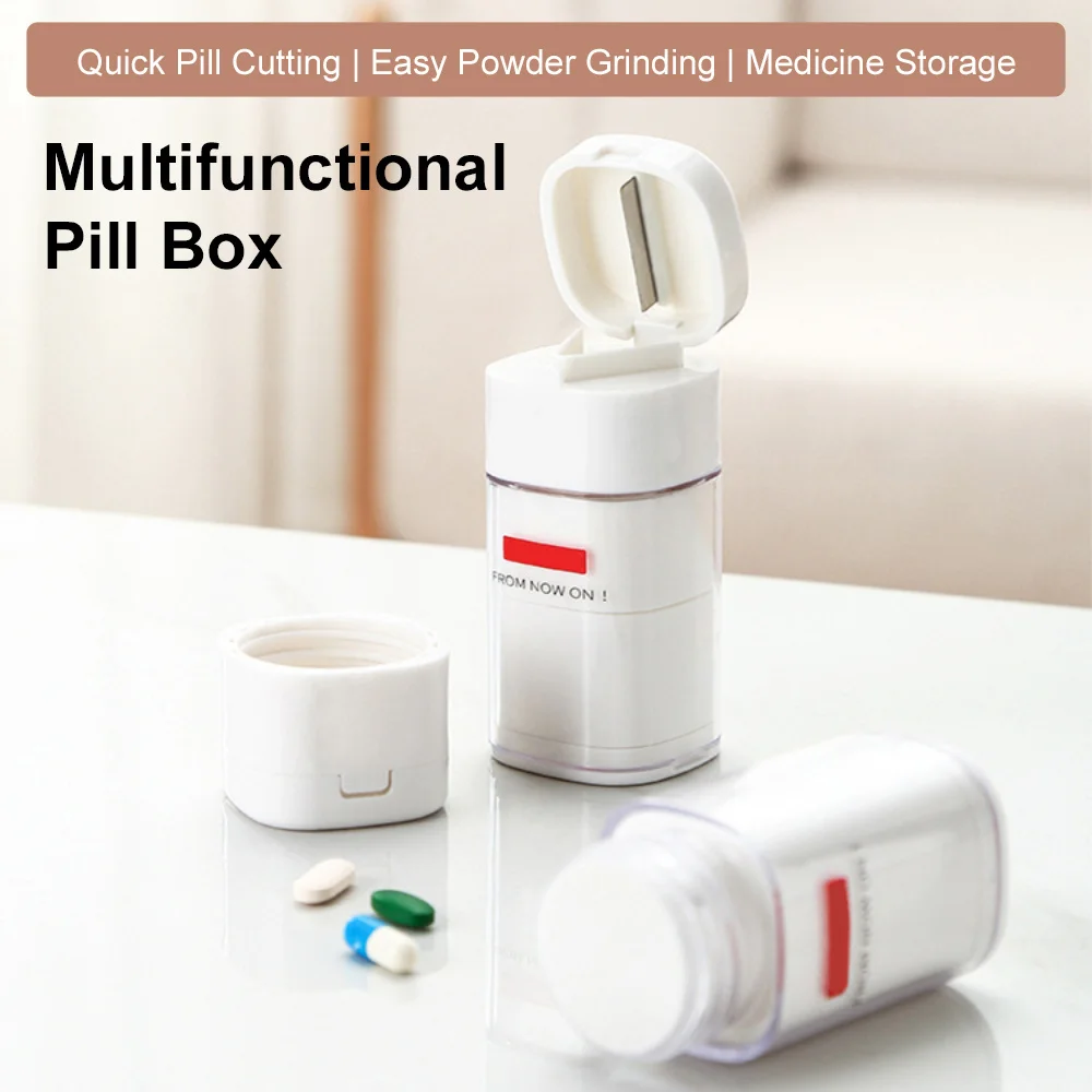 

Портативный многофункциональный контейнер для лекарств: ручной измельчитель, делитель и дробилка для таблеток для домашнего использования