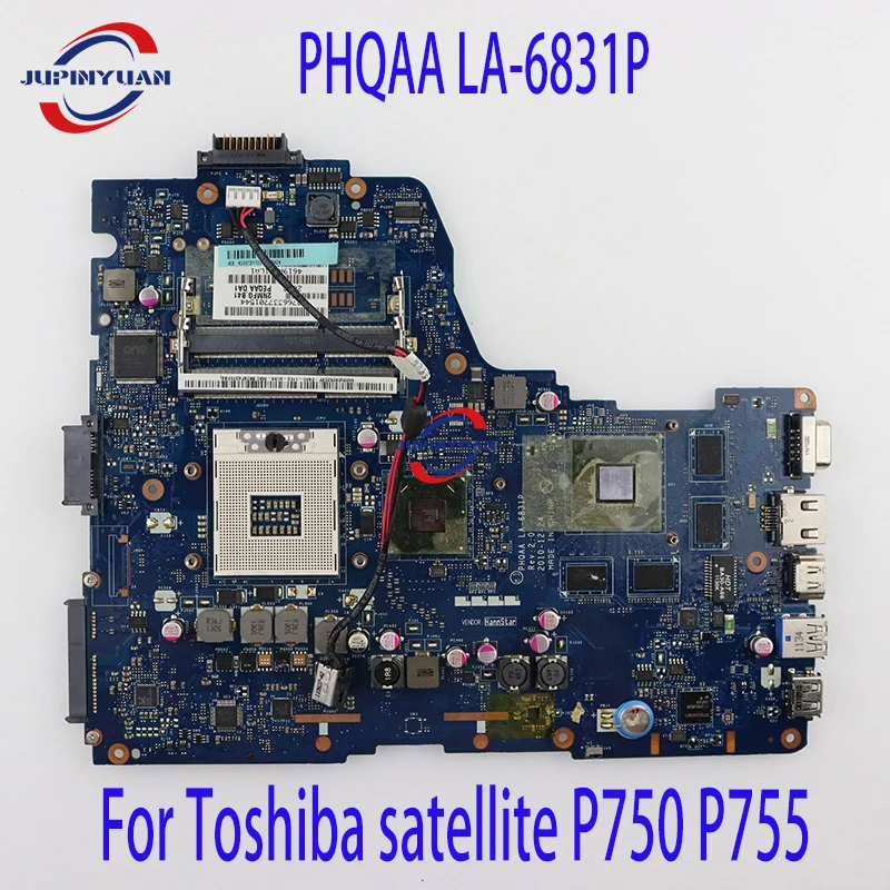 

Original For Toshiba satellite P750 P755 Laptop Motherboard GT540M HM65 DDR3 PHQAA LA-6831P 100% tested Free shipping