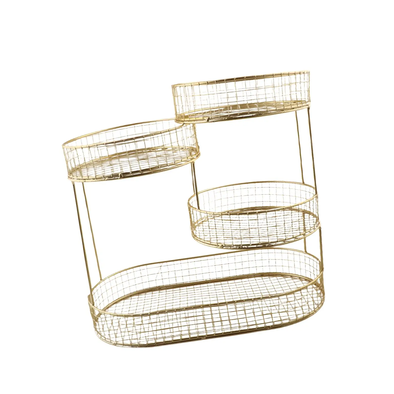 4 Tiered Wire Basket Stand Multipurpose Produce Holder Organizer Fruit Bowl Holder for Veggie Onion Storage Fruit Farmhouse