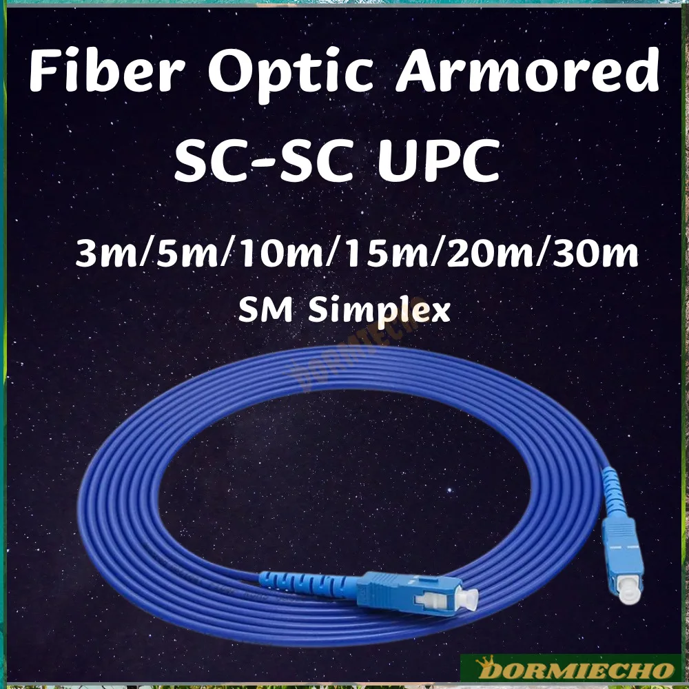 100% Original Fiber Optical Armored SC-SC UPC 3m/5m/10m/15m/20m/30m SM Fiber Optic Jumper Cable Patch Cord Cable Simplex FTTH