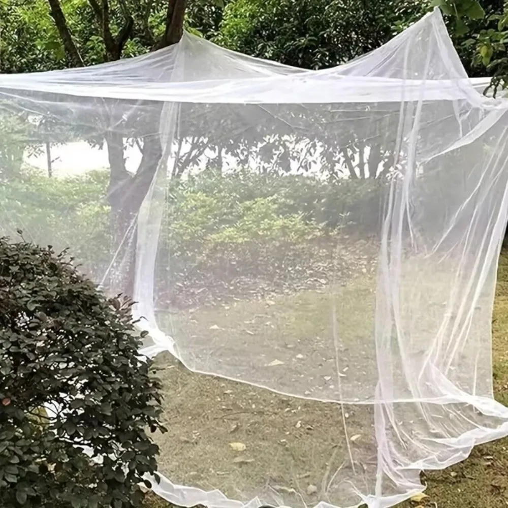 Outdoor Sexy Mosquito Nets Mesh Durable White Canopy Net Ultra-Large Square Mosquito Net Tent Palace Four Door King/Queen
