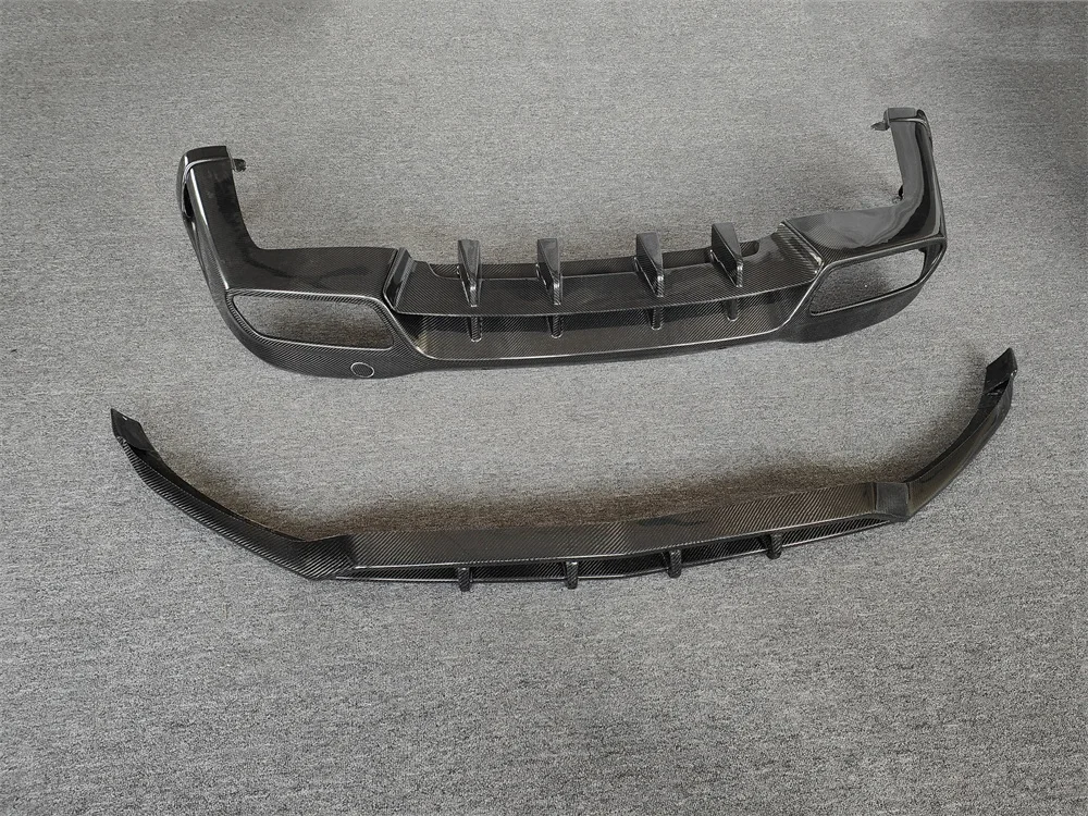 High quality genuine carbon fiber B-style front bumper lip and rear diffuser body kit for Benz GLC GLC63 X253 body kit