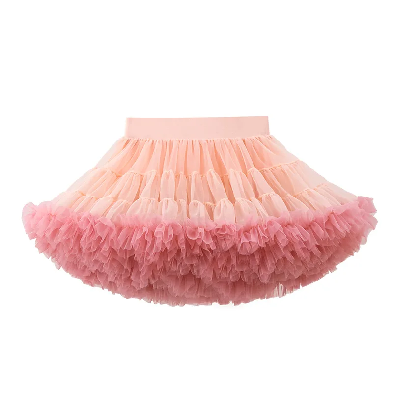 HOT Girls Tutu Skirts Solid Fluffy Tulle Princess Ball Gown Pettiskirt Kids Ballet Party Performance Dress for Children