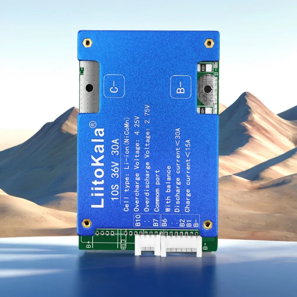 1-10 Uds LiitoKala 10S-36V30A-BMS Placa de protección de iones de litio 186550   Placa PCB BMS de batería con equilibrio para inversor de coche eléctrico