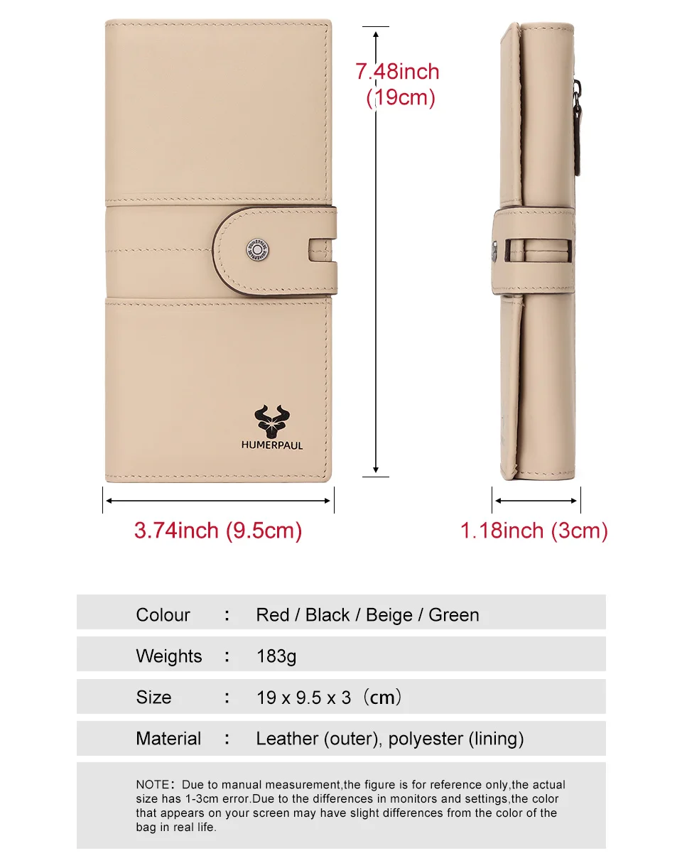 KAVIS Damen-Geldbörsen, echtes Leder, mehrere Kartenfächer, Geldbeutel, dreifach faltbare Geldbörse mit Handytasche, modische Clutch, Rfid-Carteras – Detail 6