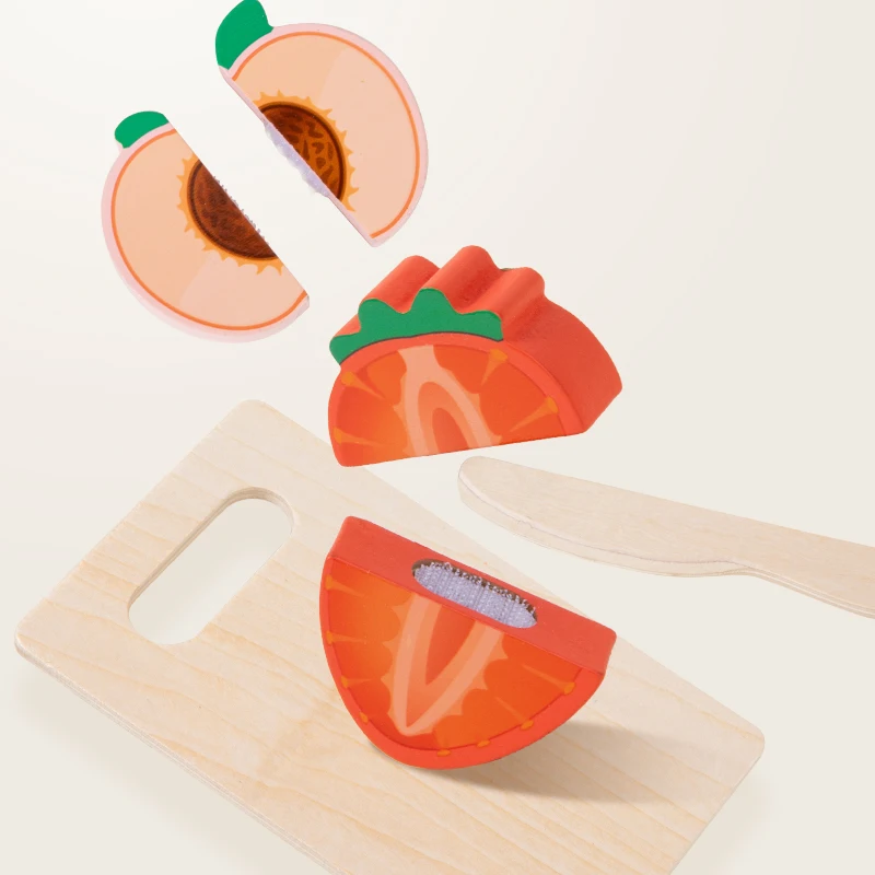 Children's Kitchen Cooking Set Wooden Simulation Cutting Fruits Vegetables Food Toy Pretend Play Educational Toys for Children