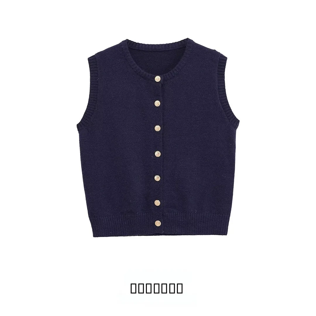 

Faionable Button-Up round Ne Svel Vest New Arrival Women's Street Sle Polyester Fiber 00% Color KASLEAD 28...