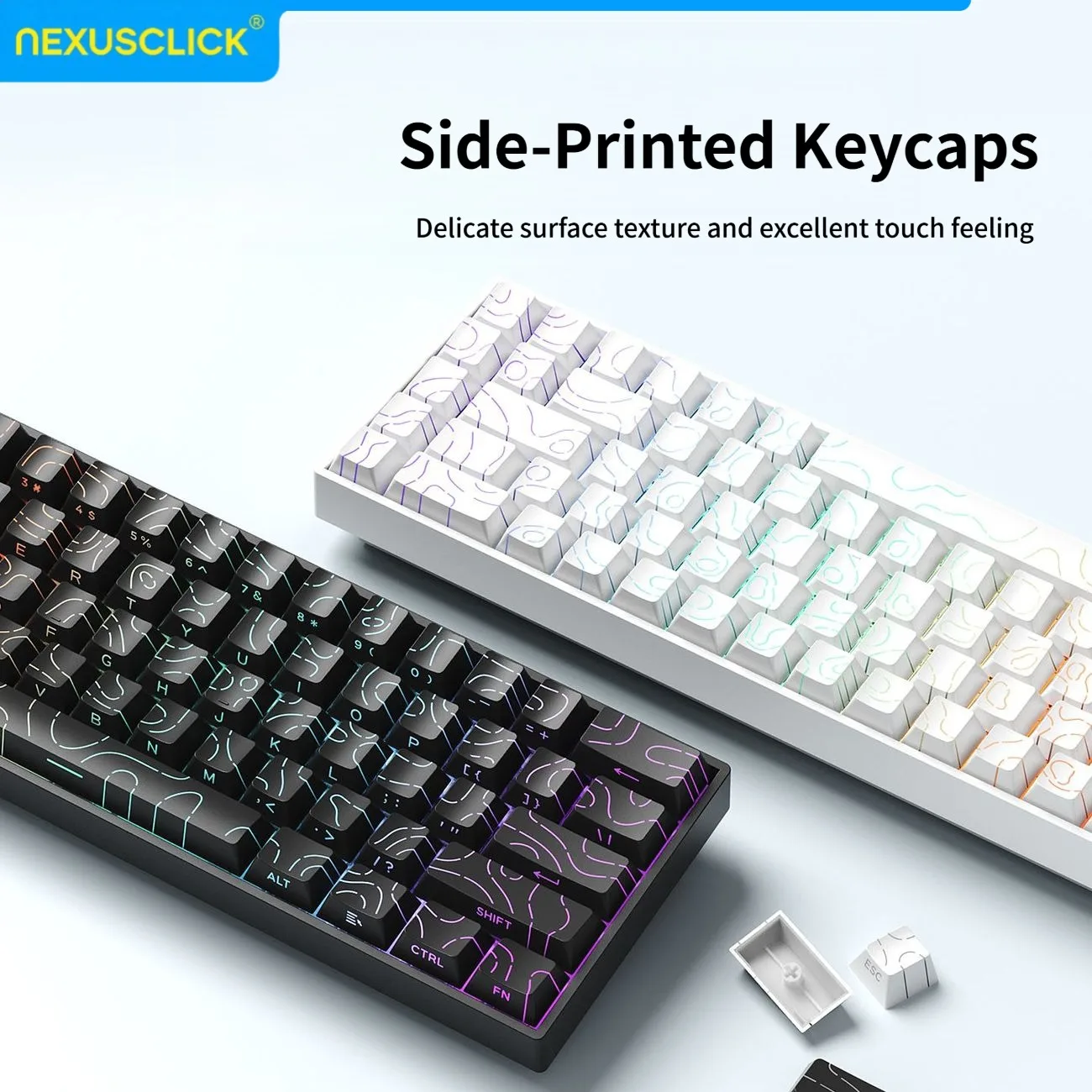 NexusClick 61 Keys Magnetic Gaming Keyboard,Mechanical Wired for Pro Esports,Hot Swappable RGB Backlit PBT Keycaps for PC Gamer image 3
