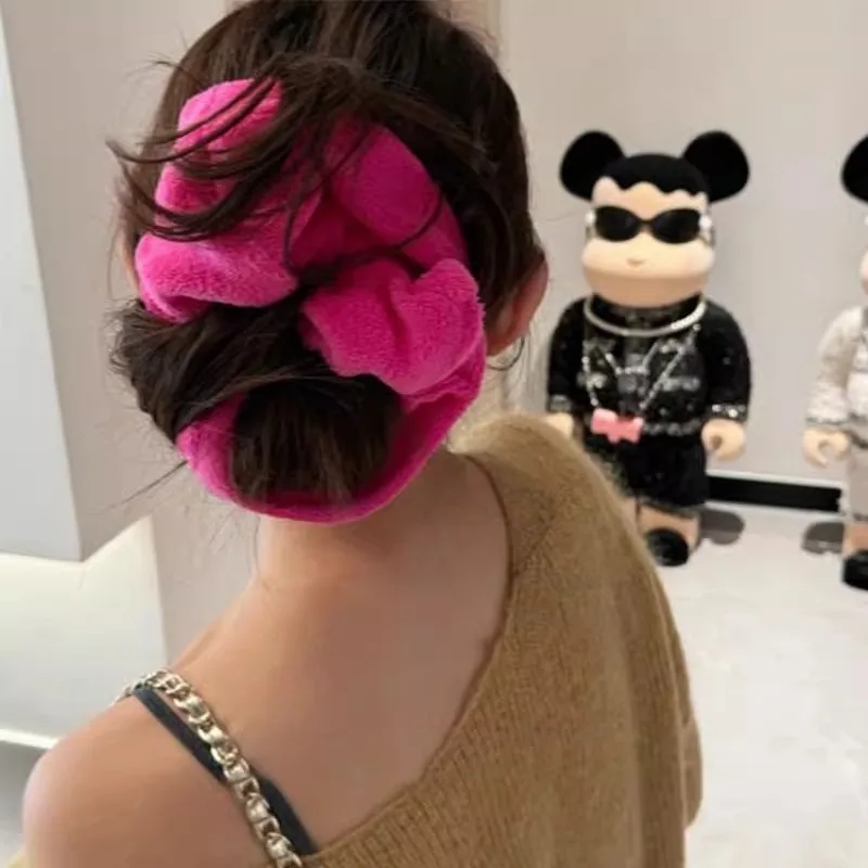 Handuk Pengering Rambut Ekstra Besar, Ikat Rambut, Perawatan Rambut, Penyerap, Scrunchie Tebal, Tali Rambut untuk Wanita, Bulu Halus Manis, Kuncir Rambut Rendah, Ikat Rambut Bunga