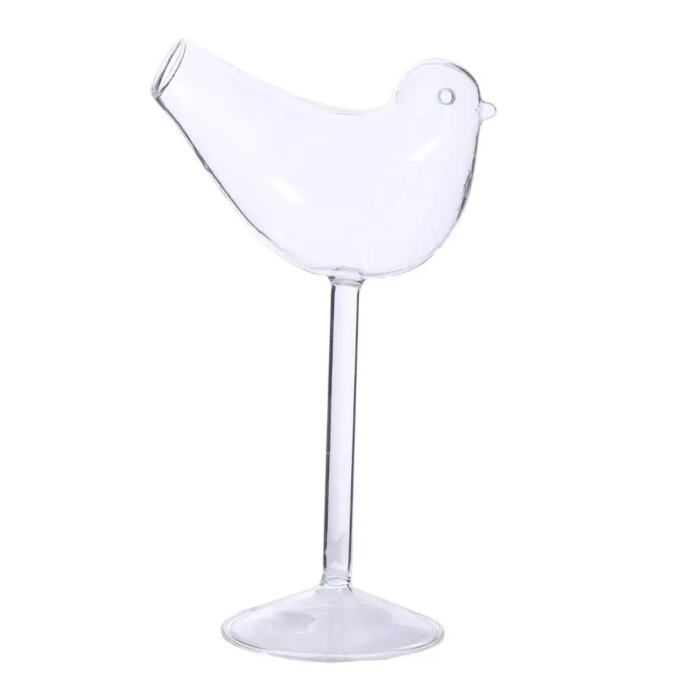Perlengkapan Pesta Gelas Jus Bentuk Burung Kreatif Gelas Kaca Transparan 150ML Gelas Koktail Anggur Rumah