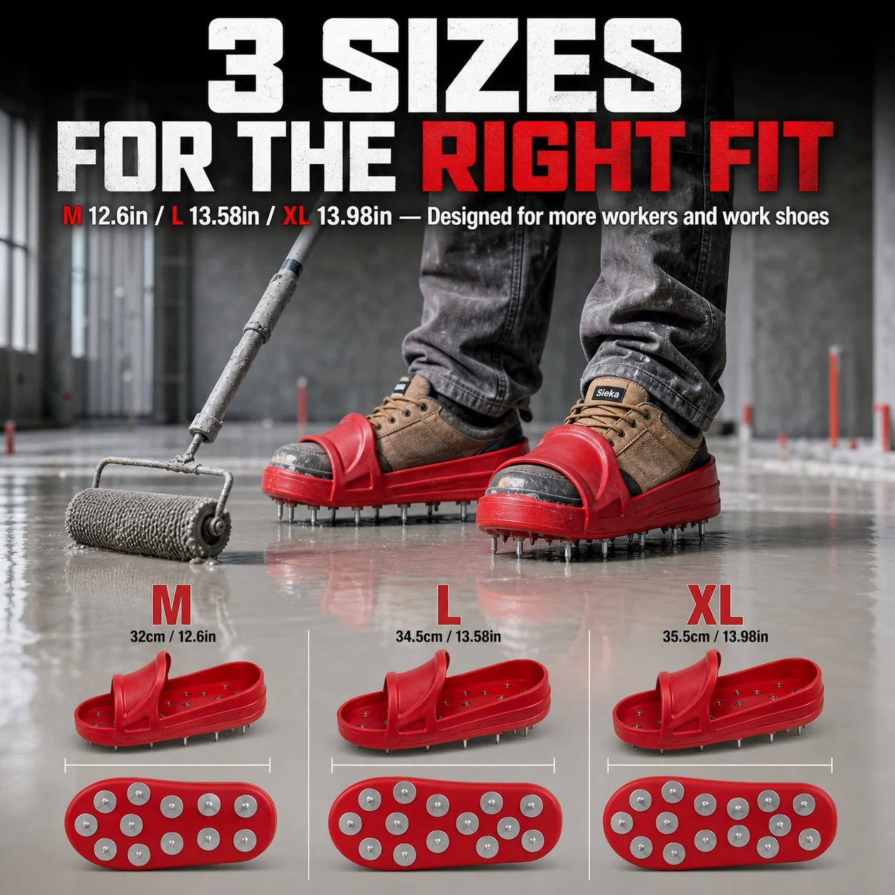 epoxy-spike-shoes-for-flooring-coating-and-resin-epoxy-shoes-spikes-for-diy-working，red-color