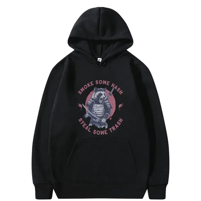 Smoke Some Hash Steal Some Trash Hoodie Funny Weird Japanese Possum Meme Graphic Sweatshirt Men Women Fashion Oversized Hoodies