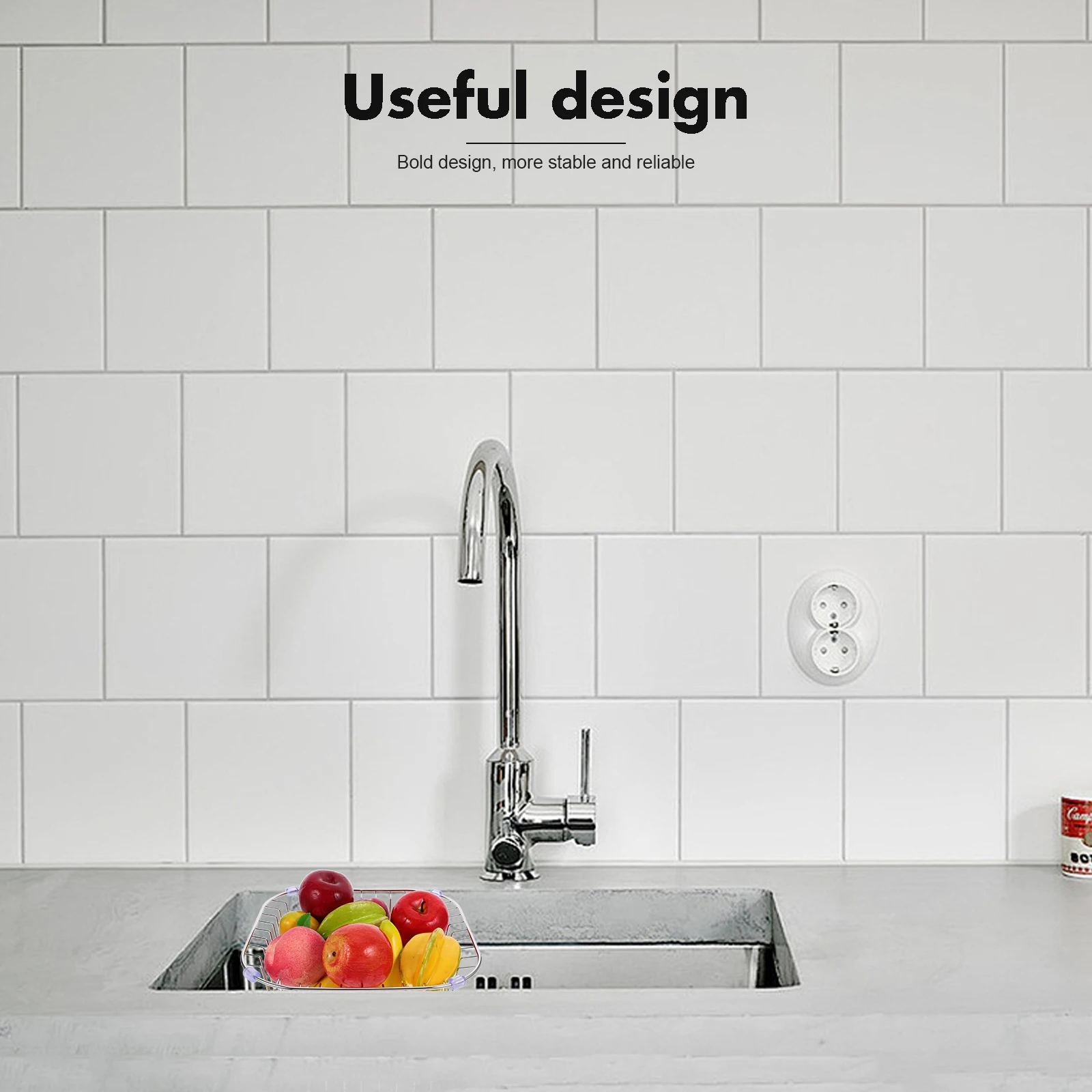 

Stainless Steel Drain Kitchen Counter Organizer Vegetable Holder Fruit Washing Kitchen Cutlery Draining Basket Metal Food