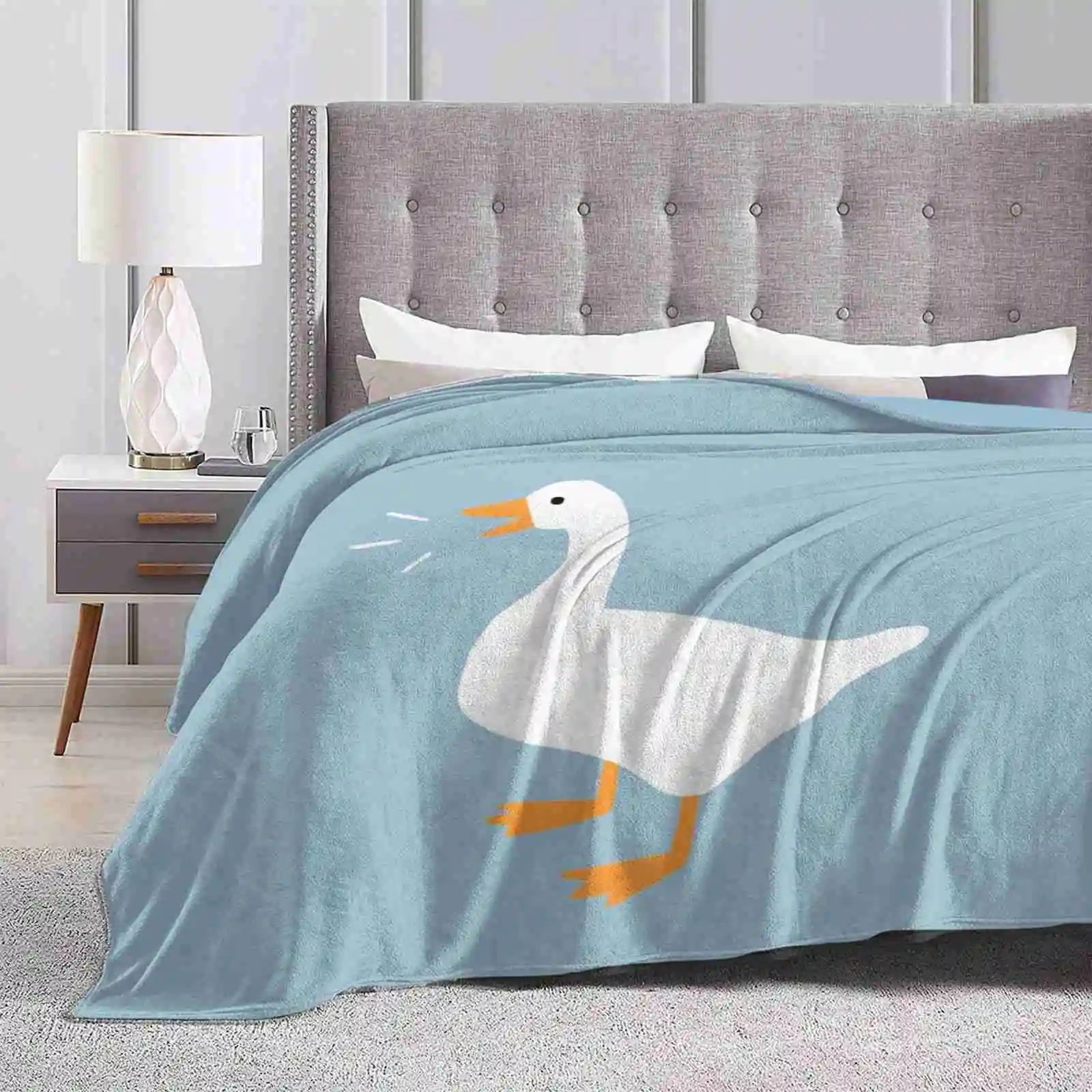 Honk Honk Goose Creative Design Light Thin Soft Flannel Blanket Honk Bird Duck Untitled Goose Game Fan Art Quack Simple Animal