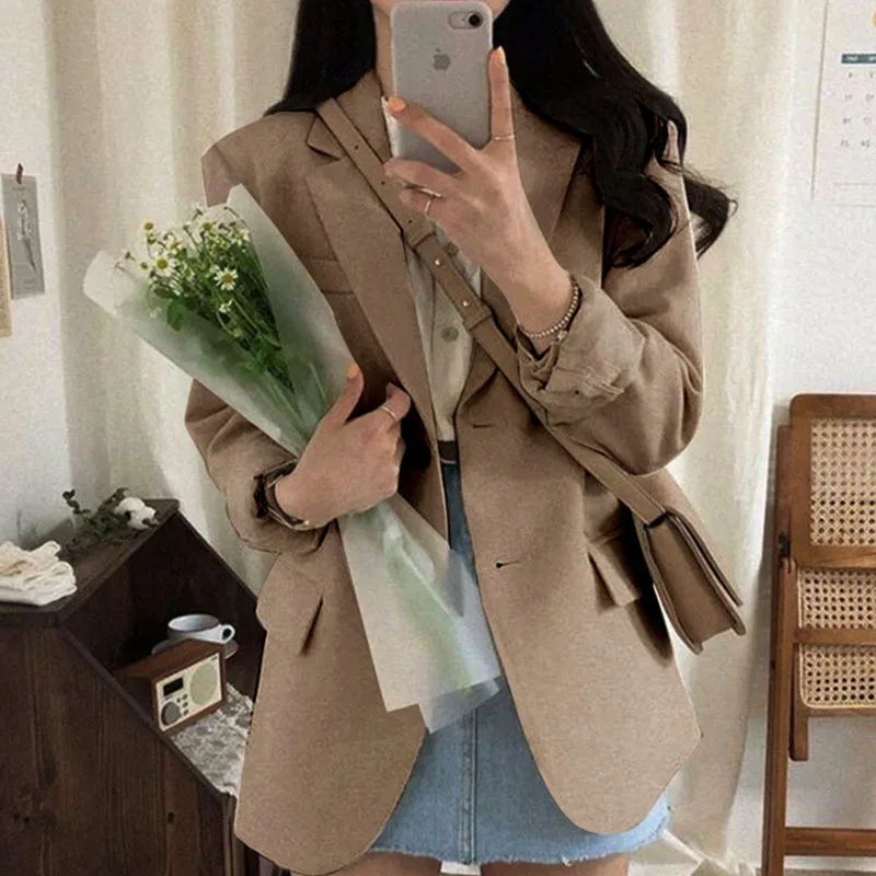 

New Spring and Autumn Leisure British Style Suit Coat Women's Korean Fit Versatile Suit Top