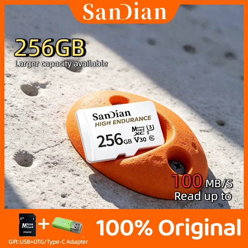 

128GB 256GB Original High Endurance Micro TF SD Card V30 C10 For Dash Camera Home Security Camera Full HD Recording