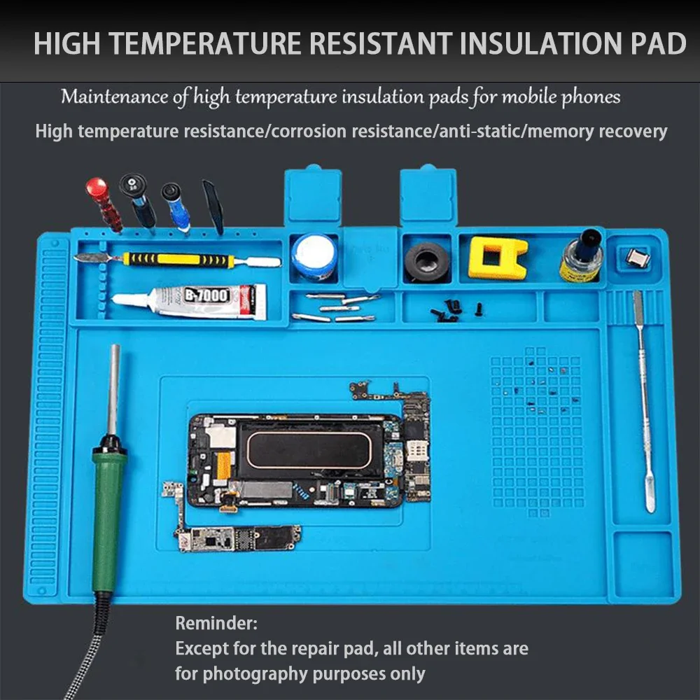 Imagem -02 - Almofada de Isolamento Térmico de Silicone Esd Antiestática Resistência a Altas Temperaturas para Reparo da Placa-mãe do Telefone Remoção de Solda Almofada de Trabalho