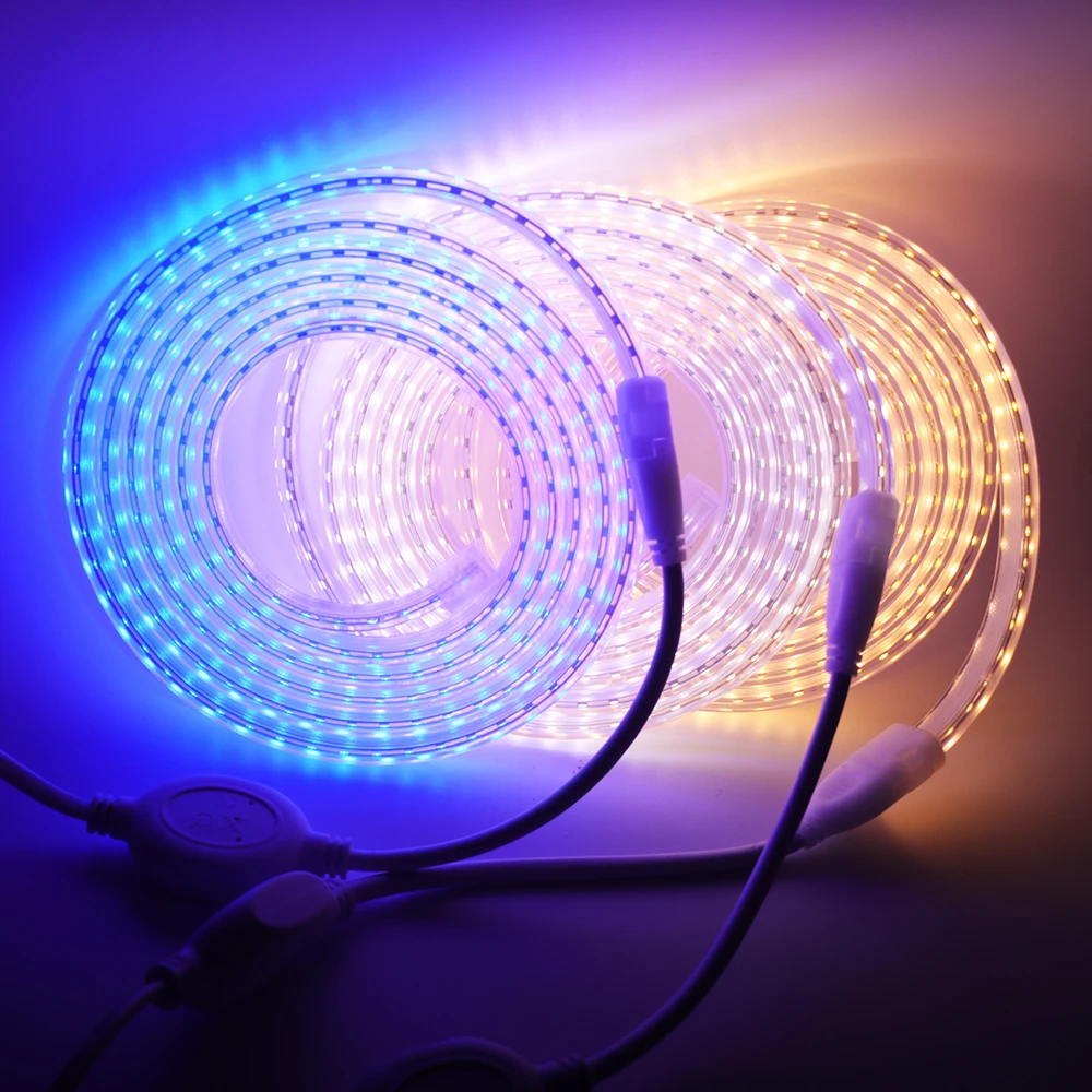 

AC220V LED Strip Light SMD2835 120LEDs/M Flexible LED Tape Waterproof LED Ribbon with EU/UK Plug White/Warm White/Neutral White