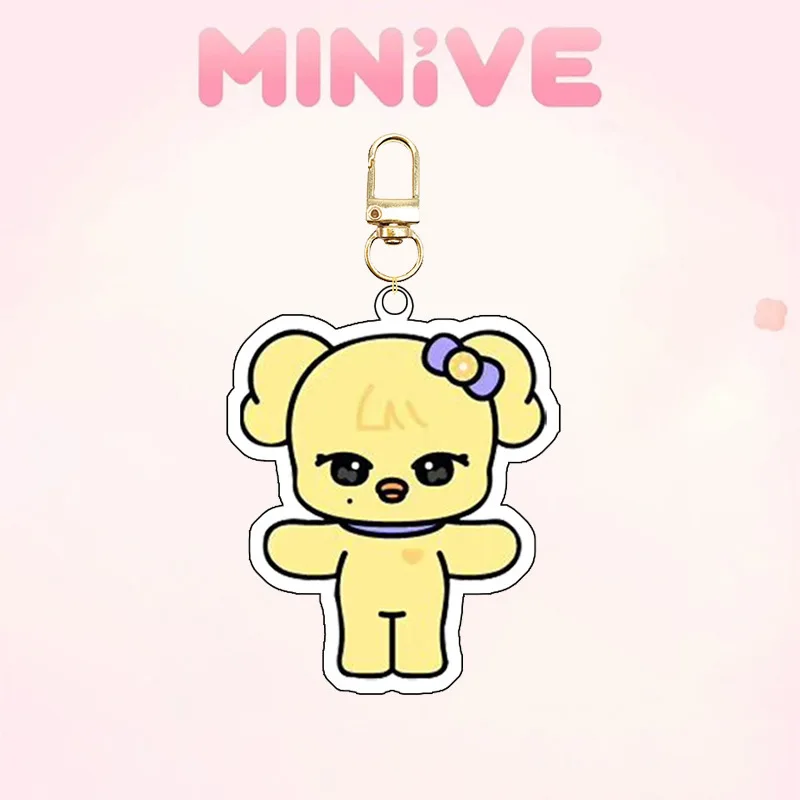 Ive Minivek Kpop Group Idol Acrylic Keychain Lovely Bag Charms Pendant Fans Gift Key Chain Souvenir Creative New Kingring Cute view 3