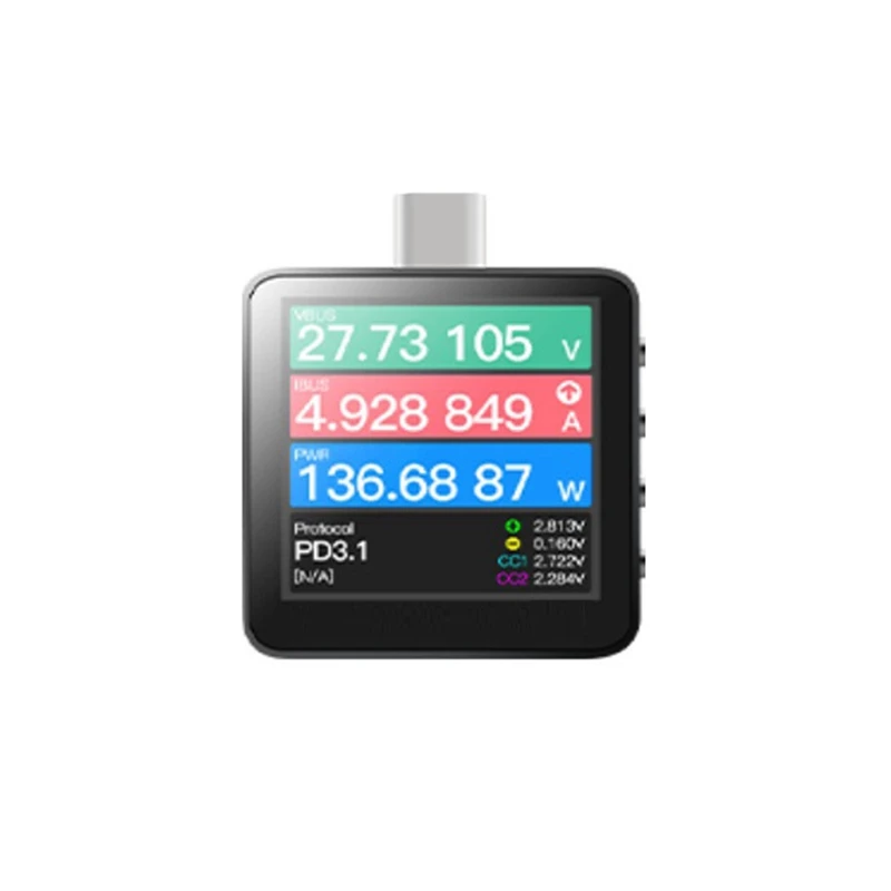 

Power-Z KM003C Portable USB-C Fast Charging Tester PD3.1 QC5.0 Digital Voltmeter And Ammeter Power Bank Tester