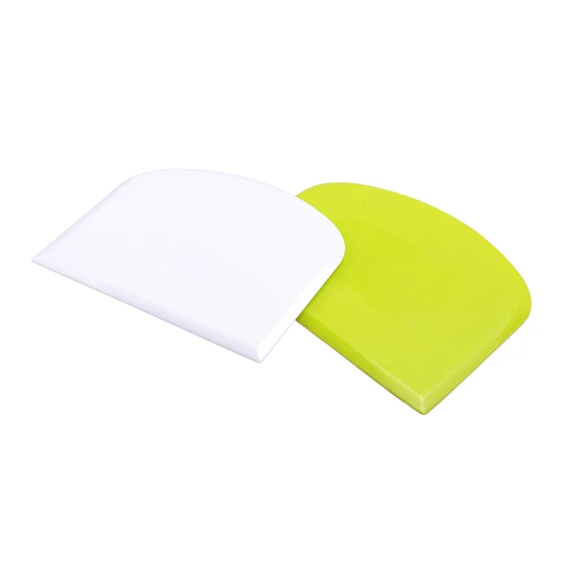 Y50A-2 Pieces Dough Scraper Bowl Scraper Food-Safe Plastic Dough Cutter Flexible Plastic Scraper Practical Bench Scraper