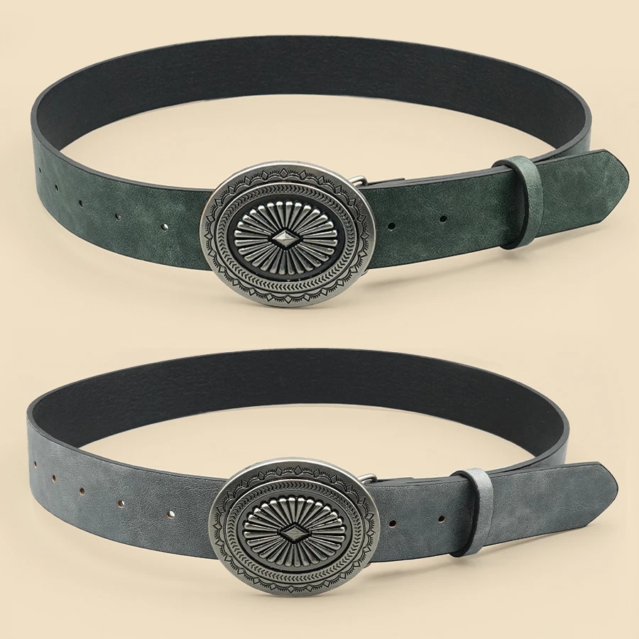 خمر Simia نحت النمط الغربي حزام غير رسمي كلاسيكي حزام الزخرفية فستان الجينز قميص الملحقات