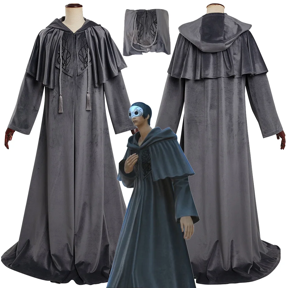 FF14 Emet Selch Cosplay Final Cosplay Fantasy XIV Costume Cloak For Men Adult Male Cape Halloween Carnival Party Roleplay Suit