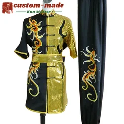 Custom Tailored Kung Fu Long Fist and Tai Chi Martial Arts Uniform for Competition Embroidered Short sleeve Clothes