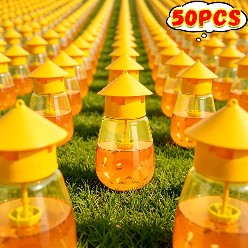 Fruit Fly Traps Liquid Attractant Set Long Lasting Deterring Bait Anti Fly Killer Orchard Pest Control Yellow Bee Catcher Traps
