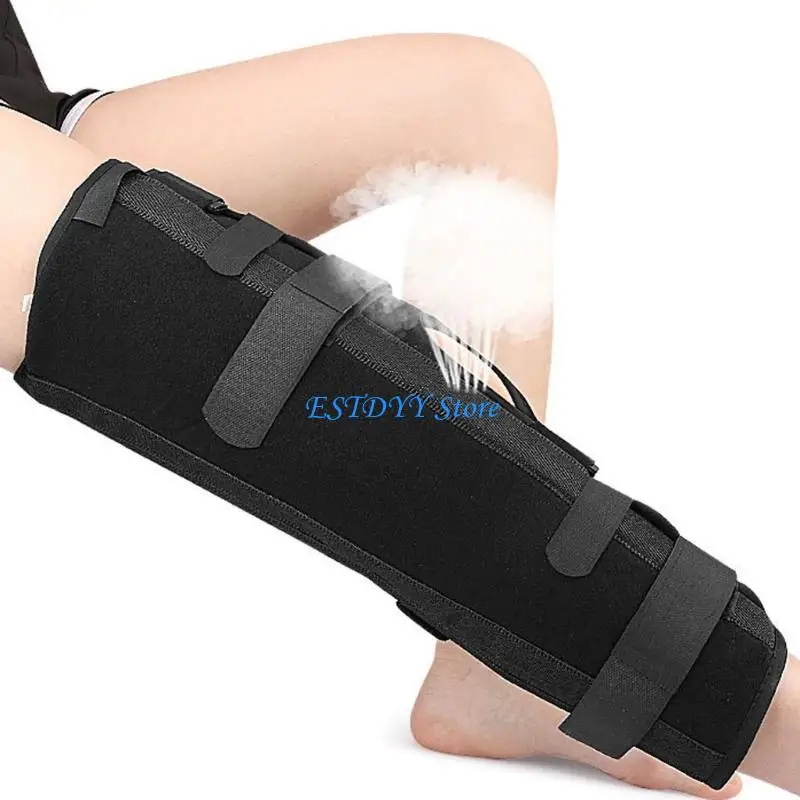

G6DE Adjustable Knee Immobilizer Brace with 4 Aluminum Plates, 20.5Inch 22.4Inch Long