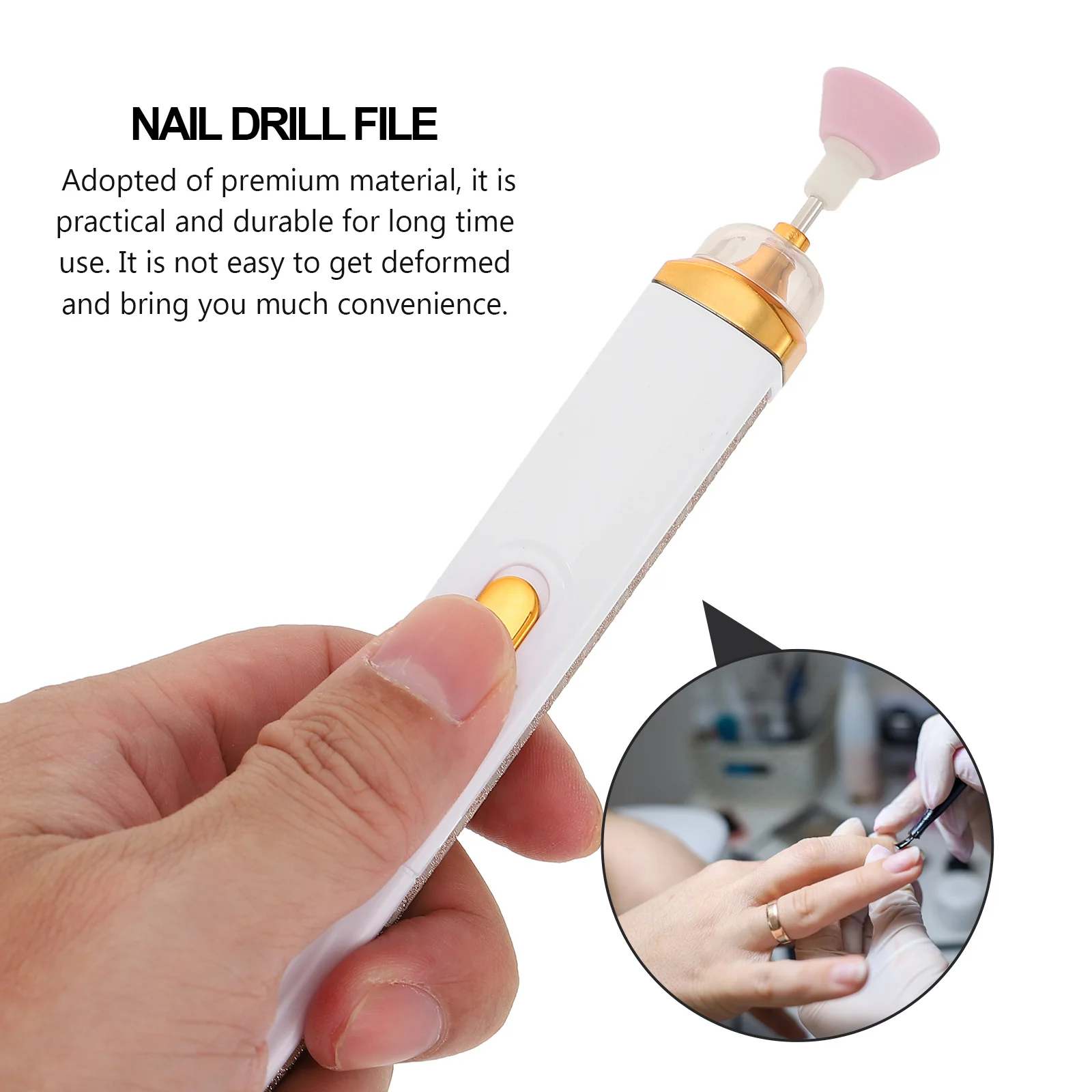 Taladro eléctrico para uñas, herramienta portátil para manicura y pedicura para uñas artificiales acrílicas, uso en salón en casa, pulido y pulido