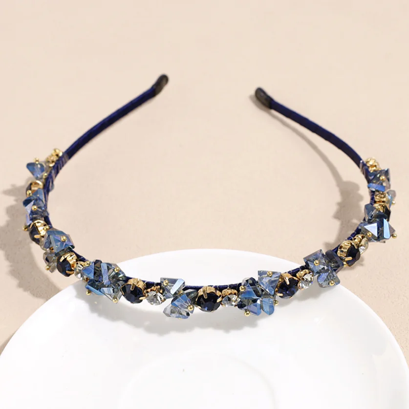 Kristallperlen-Haarreif für Damen, Handgefertigtes Strass-Haarband, Modisches Haarband, Funkelnder Haarreif, Haaraccessoires für den Alltag und Partys – Detail 19