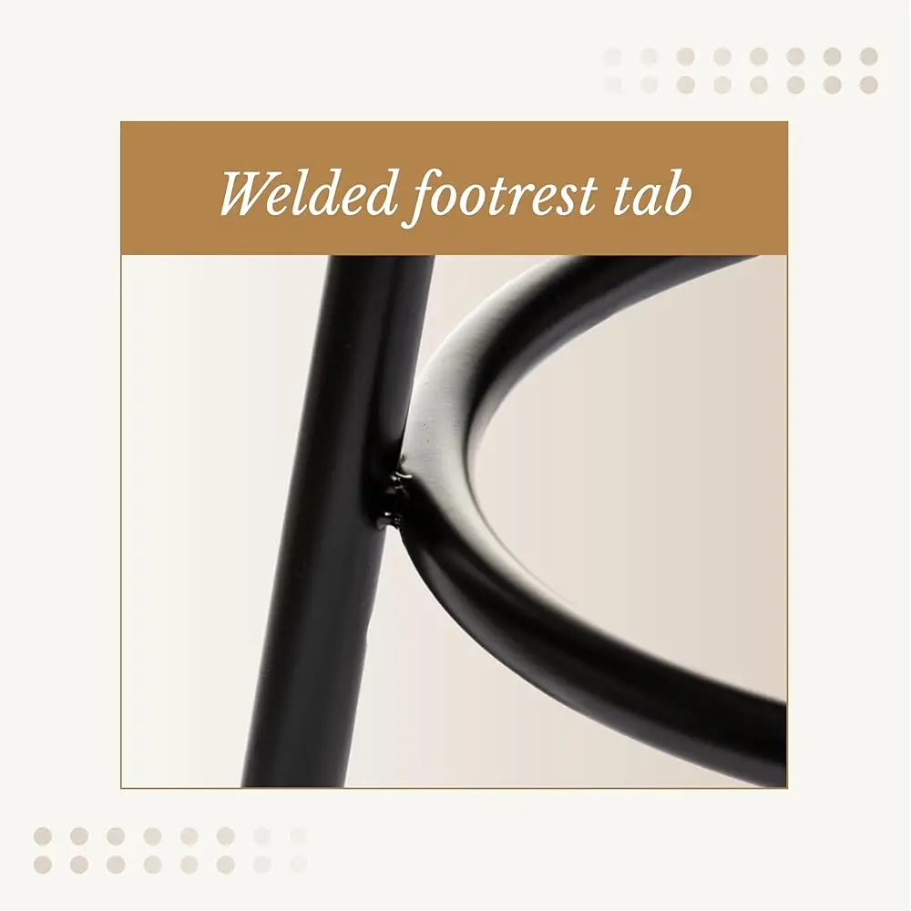 (2 Pa Stahlhocker mit Rückenlehne, Schwarz, 24"