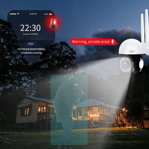 Imagen 1 del producto Neye 4k 8mp PTZ WiFi cámara de seguridad 1080P exterior 10X Zoom Digital cámara IP PTZ seguimiento automático cámara de seguridad CCTV