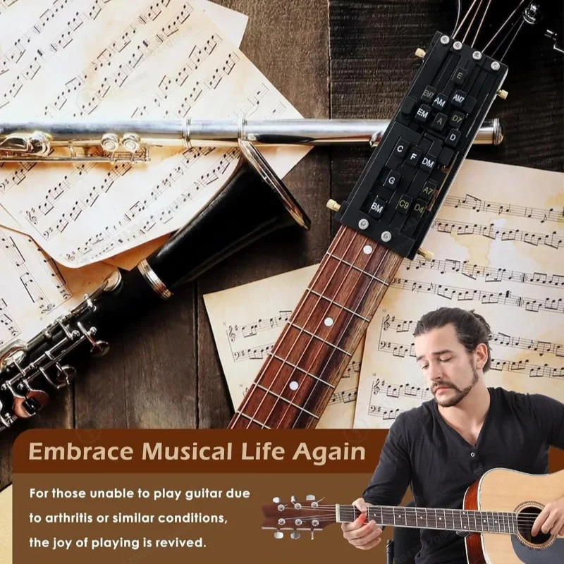 

Guitar Chord Presser, Guitar Chords Trainer for Beginners and Arthritis Player, From Pain to Play - The Arthritis-Friendly Chord